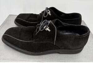 Marco Delli Men’s Black Suede Leather Dress Shoes EU 45 US 11.5 Italy Vibram